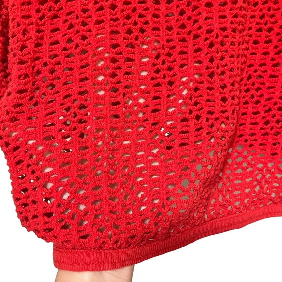 Vintage Pacific Connections Red Open Knit Swim Coverup Top - Picture 5 of 7